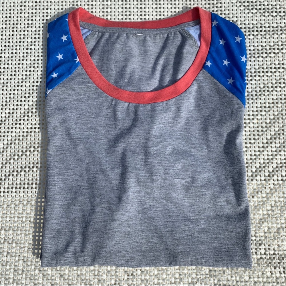 Patriotic tee with monogram mWm